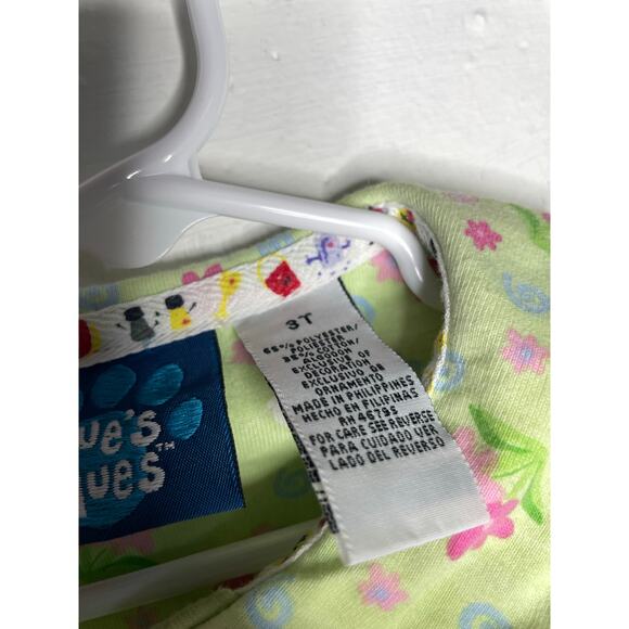 Vintage Blues Clues Girls Dress Tunic Green Floral Size 3T - Picture 8 of 10
